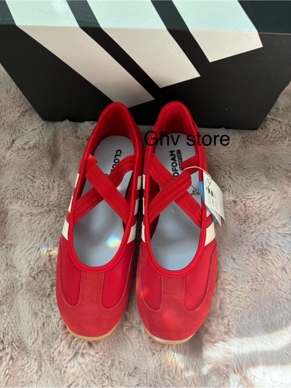 adidas Women's barreda Mary Jane Sneakers with White Stripes - Picture 5 of 6